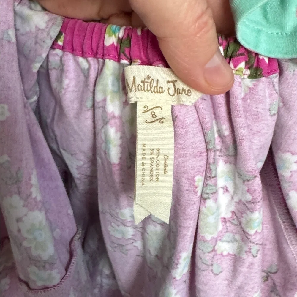 Matilda Jane Pink Striped Floral Dress size 8
